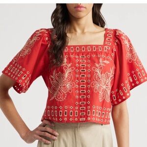 Rails Laine Embroidered Top